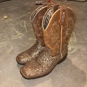 Brown Glitter Cowboy Boots